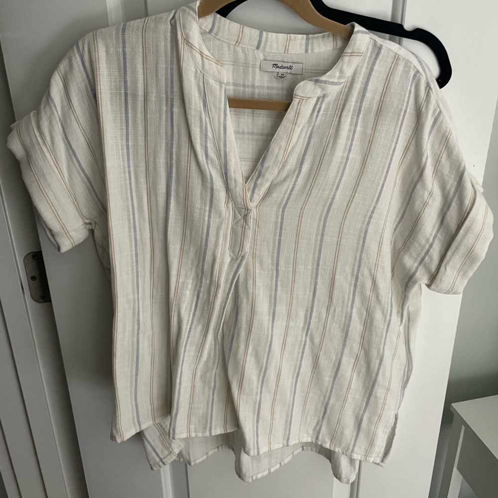 Madewell linen stripe shirt size xs
